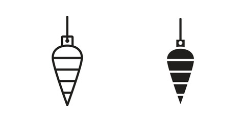 Plumb bob icons simple vector set. logo sign symbol set