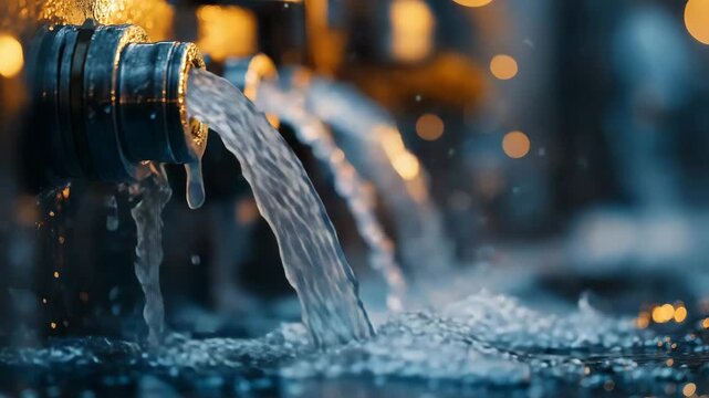 4K Industrial Water Flow System with High Pressure Pipes and Valves