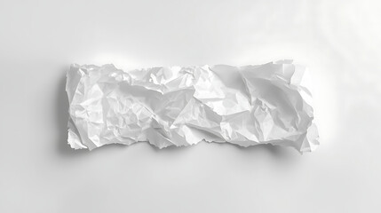 Obraz premium A single torn rectangular piece of white paper with rough edges, set against a clean white background, featuring no text or patterns
