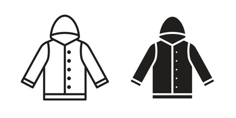 Nylon jacket icons simple vector set. logo sign symbol set