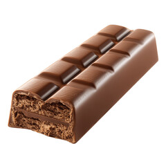 Naklejka premium Rich Chocolate Bar With Crispy Layers isolated on a transparent background sweet dessert