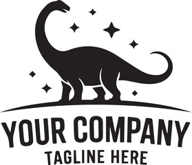 long neck sauropod logo for company branding vintage emblem strong identity vector ai eps png jpeg