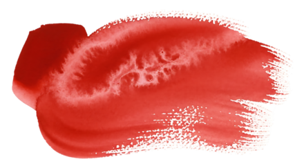 Illustration of red paint brush stroke, isolated on transparent background