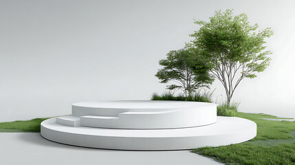 White Circular Stage with Lush Green Trees and Grass 541a009af4b4 bbdb