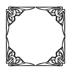 Art Deco rectangular frame with bold geometric black border design. Elegant vintage template for invitations, posters, and certificates. Classic ornamental retro decoration.