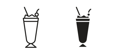 Milkshake icons simple vector set. logo sign symbol set