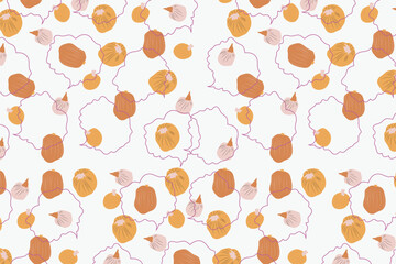 Thanksgiving Seamless Pattern Flat vector illustrations, clean lines For Wrapping paper, social media templates, tote bag prints, planners, Fabric, Wallpaper