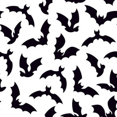 halloween flying bats seamless pattern; perfect for Halloween wrapping paper, party decorations, textiles, and digital projects- vector illustration
