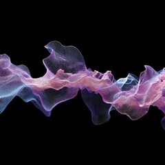 Ethereal flowing form with purple and blue points