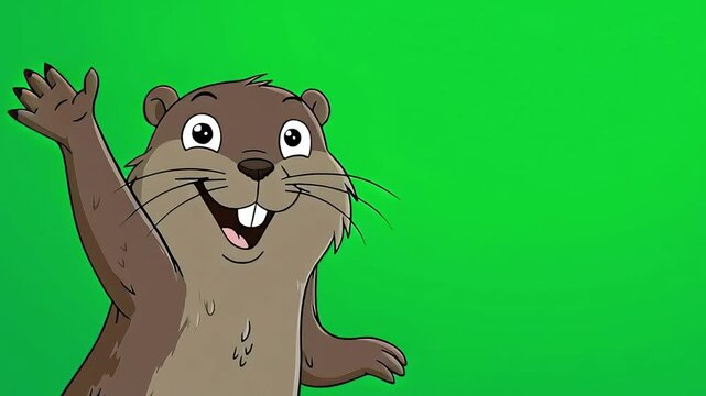 Squirrel with acorn and nut in a cute cartoon style illustration featuring animals like a cat, kitten, and mouse with fur and tails, isolated and drawn in a fun, colorful vector art