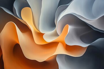 Intricate composition featuring multiple layers of shapes interacting spatially