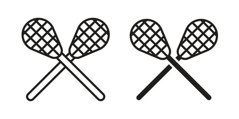 Lacrosse icons simple vector set. logo sign symbol set