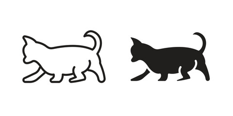 Kitten icons simple vector set. logo sign symbol set