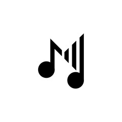 note icon and initial m