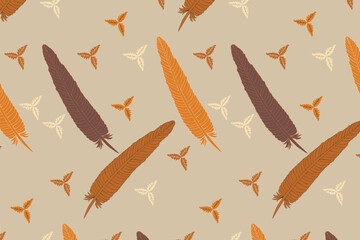 Thanksgiving Seamless Pattern Flat vector illustrations, clean lines For Wrapping paper, social media templates, tote bag prints, planners, Fabric, Wallpaper
