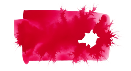 Illustration of abstract red ink splash with spiky edges isolated on transparent background
