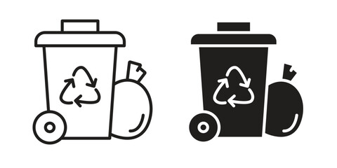 Garbage icons simple vector set. logo sign symbol set