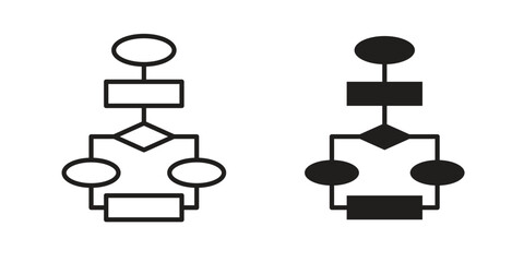 Flowchart icons simple vector set. logo sign symbol set