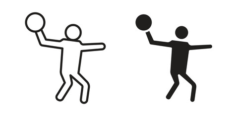 Dodgeball icons simple vector set. logo sign symbol set
