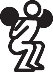  a figure performing a barbell squat strength training fitness and exercise concept