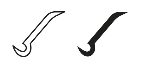 Crowbar icons simple vector set. logo sign symbol set