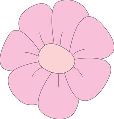 Pink Beautiful flower graphic illustration.