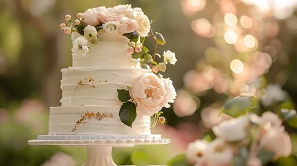 Elegant Wedding and Celebration Cakes in Beautiful Outdoor and Indoor Settings