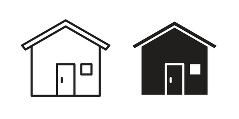 Clean house icons simple vector set. logo sign symbol set