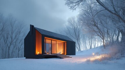 house in the snow