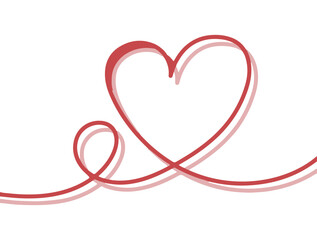 Continuous Line Heart Icon — Stylized Symbol of Love, Flow, and Emotional Elegance for UI Design, Romantic Branding, and Poetic Visual Systems