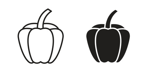 Capsicum icons simple vector set. logo sign symbol set