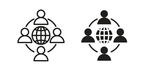 Business networking icons simple vector set. logo sign symbol set