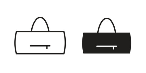 Barrel handbag icons simple vector set. logo sign symbol set