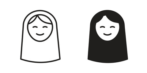 Arab woman icons simple vector set. logo sign symbol set