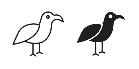 Albatross icons simple vector set. logo sign symbol set