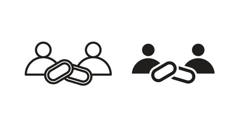 Affiliate link icons simple vector set. logo sign symbol set