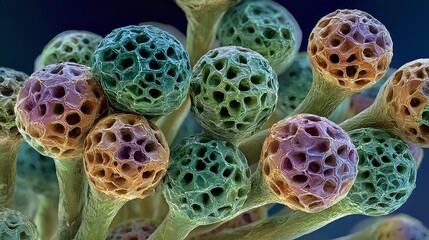 Hyper realistic microscopic detail of spongy mesophyll cells