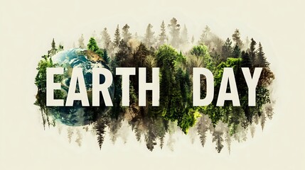 Poster design showing eco gradient blend behind centered text "Earth Day"