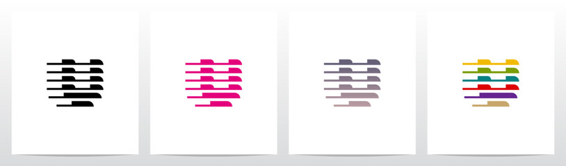 Horizontal Lines Window Blinds Letter Initial Logo Design U © recehan
