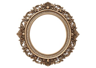 Ornate oval mirror frame with intricate gold gilded detailing