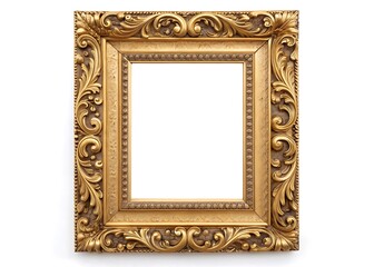 Ornate vintage gilded wood picture frame with intricate carvings
