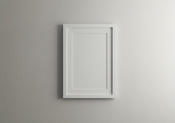 Serene White Vertical Frame Mockup on a Textured Wall with Subtle Gradient Light