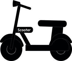 scooter silhouette vector icon illustration for fun childhood transportation