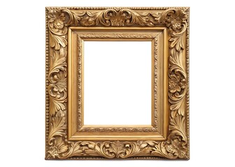 Ornate antique gold gilded picture frame with elaborate carvings
