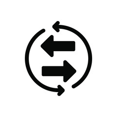 Circular arrows indicating two way exchange or transfer