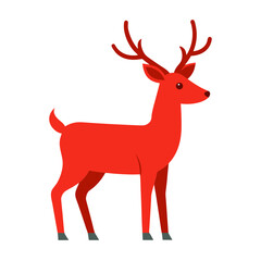 christmas reindeer with red ribbon