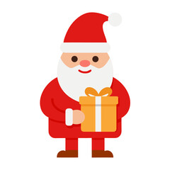 santa claus with gift box