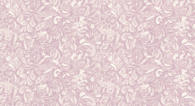 A seamless pattern of intricate botanical lace, delicate and complex, soft and ethereal 