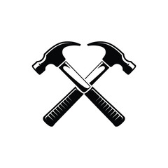 Two crossed hammers symbol illustration