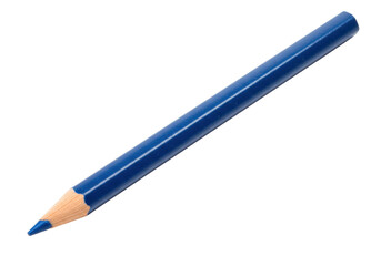 Vibrant blue colored pencil isolated on transparent background, drawing and sketching tool for creative projects PNG